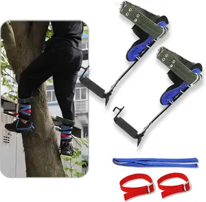 HTTMT- Tree/Pole Climbing Spike Set Safety Belt Strap Rope Adjustable Stainless Steel
