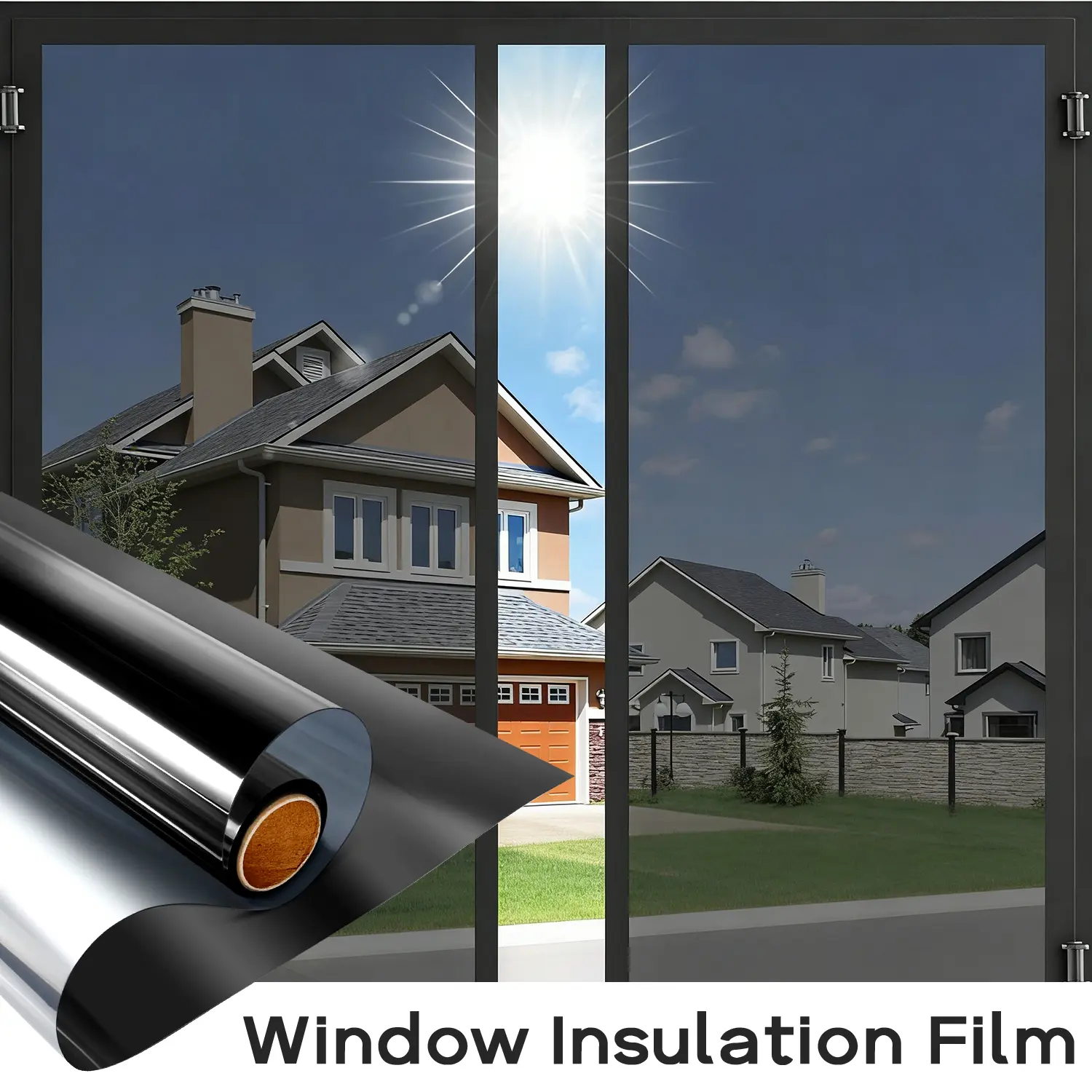 One-Way Mirror Window Tint Film, 30/50cm×2m Heat Control UV Blocking Privacy Film, Anti-Glare Explosion-Proof Insulation Film for Home & Office Windows