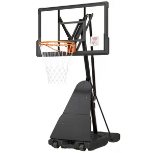 Basketball Hoop Outdoor with 44 Inch Shatterproof Backboard, 5.25-10FT Height Adjustable Basketball Hoop Goal System with Portable Wheels for Youth and Adults Christmas gift