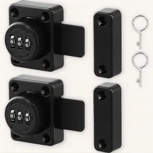 QWORK Keyless Cabinet Password Latch, Combination Lock for Wooden, Glass, Metal Doors and Drawers, Simple Installation, Secure 1000 Combinations, 2 Pcs