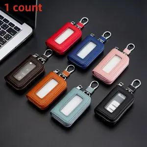 Classic Aeropostale PU Leather Car Key Cover Universal Wear Resistant Anti-Dust Protective Key Holder Slim Comfortable Hand Feel Durable Stylish Daily Carry Unisex Premium Practical Vehicle Interior Accessories