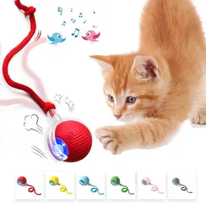 Teasing Cat Electronic Toy Sound Effect Lamp Effect Teasing Dog Ball Pet Interactive Toy-Interactive USB Rechargeable Ball Toy for Cats & Dogs with Bird Chirping, Anti-Depression Pet Toy on Rug, Fun Gift for Cats and Dogs