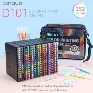Languo 234 Colors Premium Gel Pen Set, 0.6mm Student Drawing Pens for Note Taking & DIY, Art Supplies with Portable Storage Bag, Perfect Gift for Boys & Girls, Art School Supplies