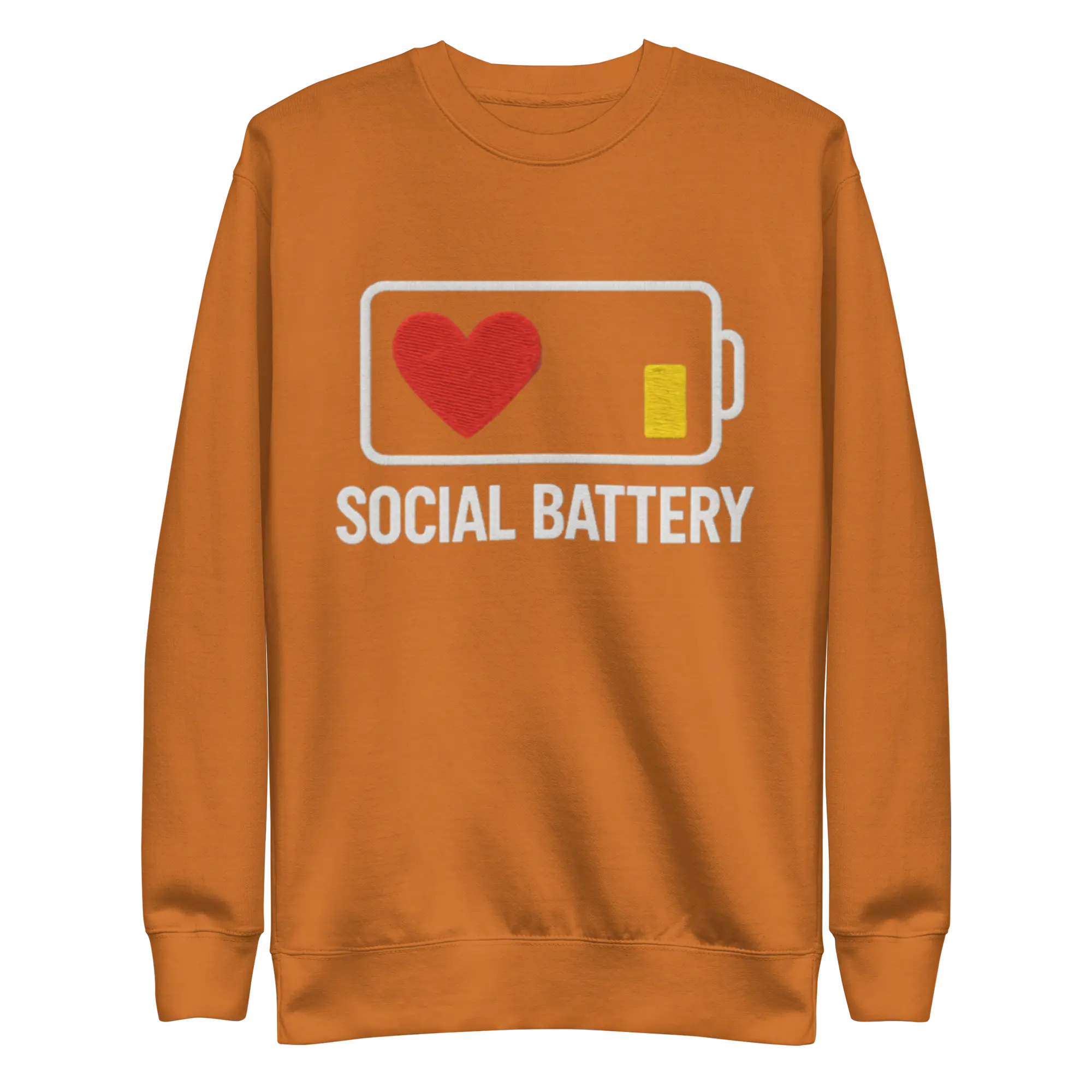 Social Battery Low – Unisex Premium Fleece Sweatshirt