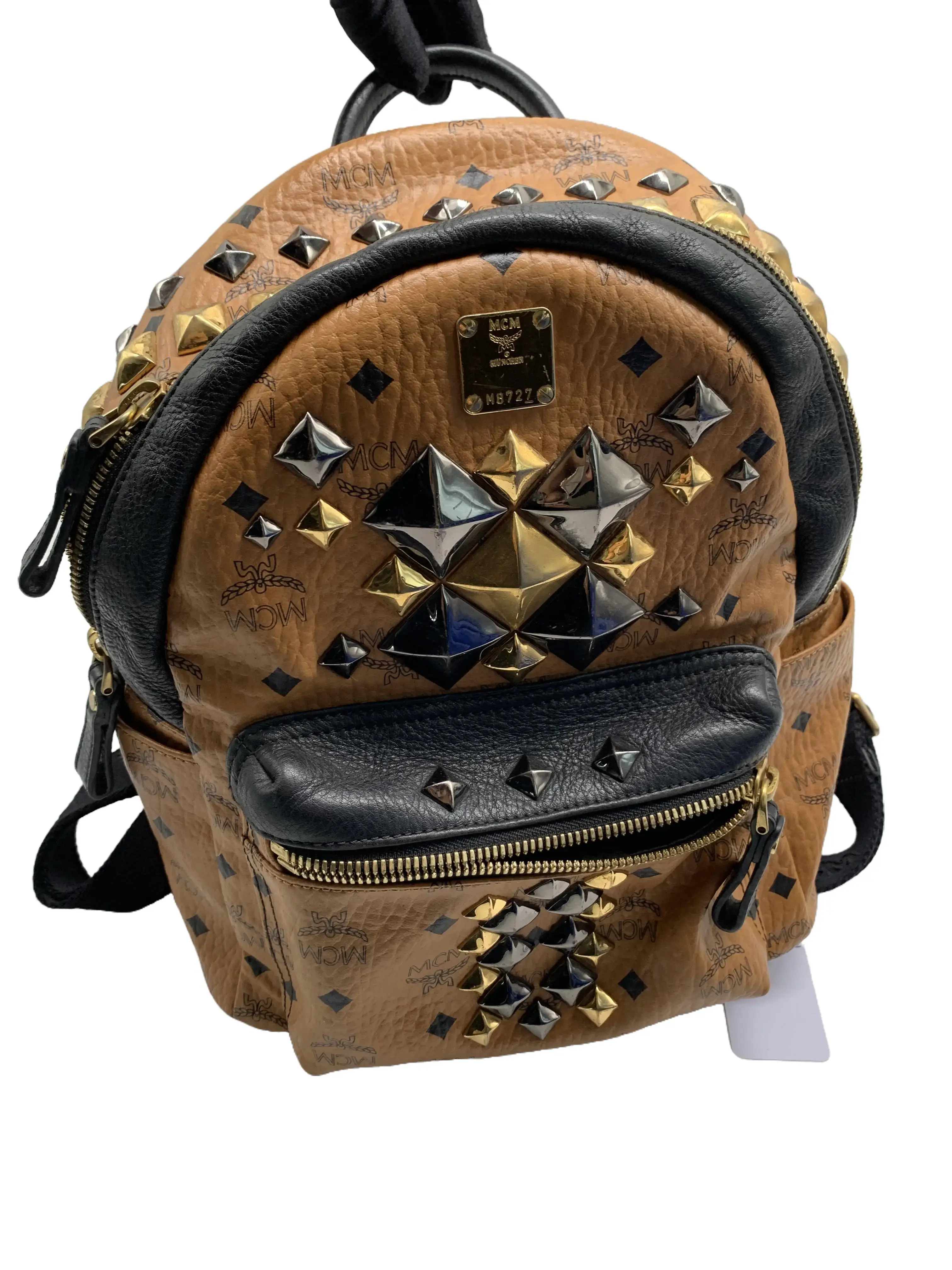 Pre-owned MCM Visetos Studded Mini Backpack/EE05611012/1012