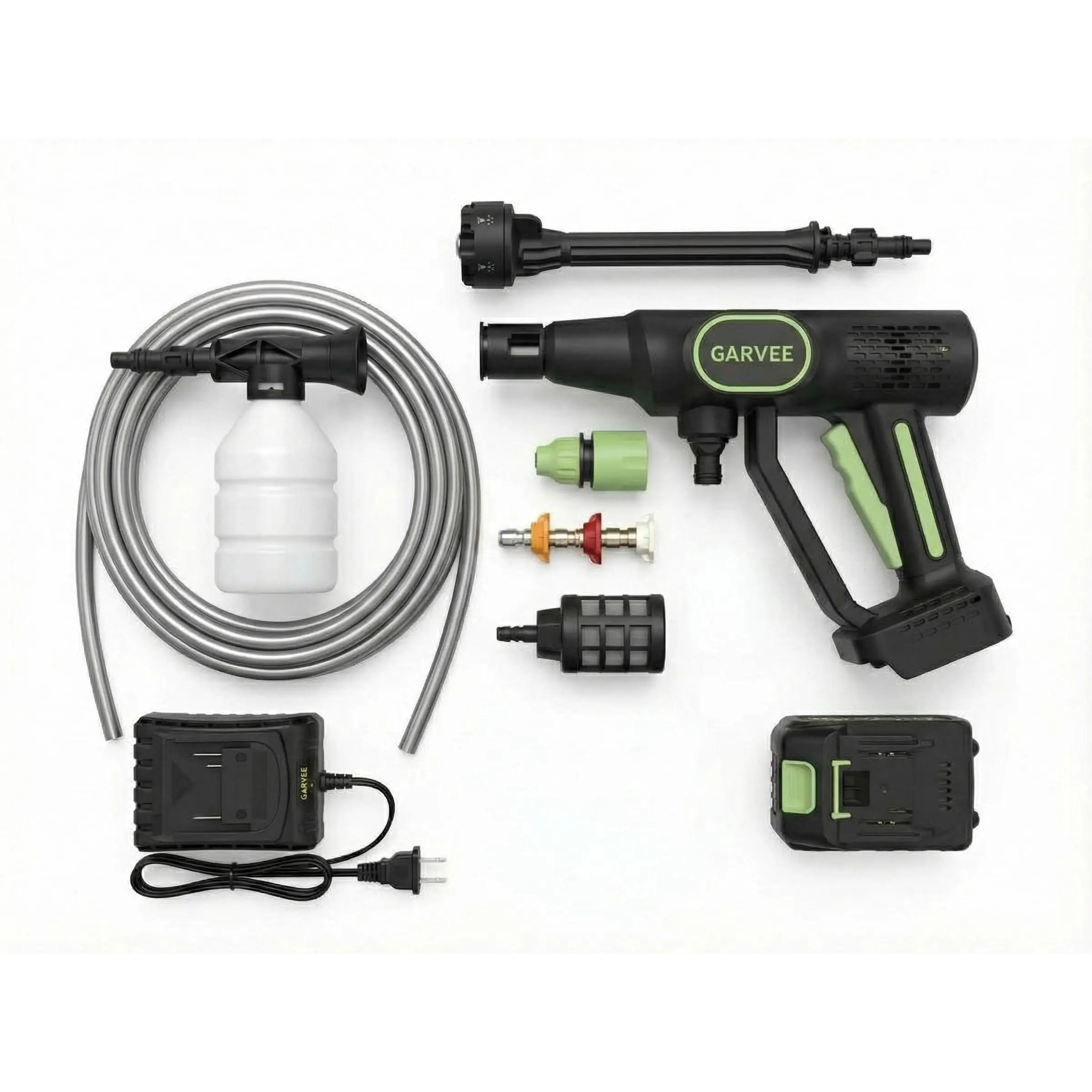 320 PSI Cordless Handheld Power Cleaner, Lightweight Portable Pressure Washer with 6-in-1 Spray Nozzle and 26ft Hose for Daily Outdoor and Household Cleaning