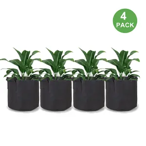 Humwam 2PCS/4PCS 3 Gallon Plant Grow Bags Heavy Duty Thickened Nonwoven Plant Fabric Pots Container Plant Garden Planter Bags with Handles for Plants Flowers Vegetables Fruits Black