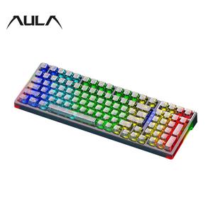 aula f98 wireless keyboard, cool gaming accessories for boys & girls as gift, music rhythm rgb backlight glue peel off keycap, usb rechargeable keyboard gaming, keyboard wireless for home office, backlit keyboard, durable keyboard