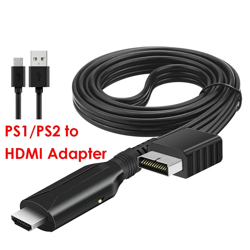 HDMI Cable with Audio-Video Converter Adapter for PS1, PS2 Gaming Consoles