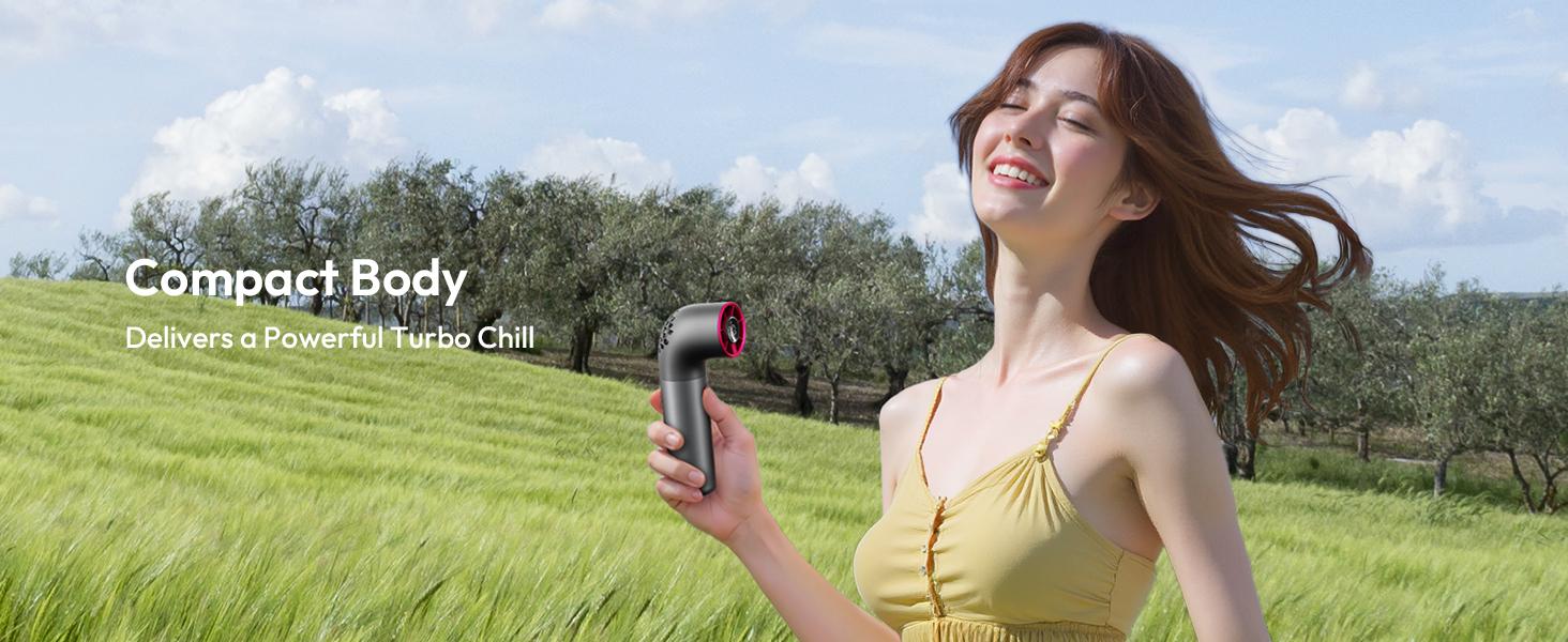 Aecooly Portable Handheld Fan, Powerful Turbo Mini Fan, 19000 RPM High Speed Aero Ultra, 15H Max Cooling Time, 7 Speeds Aluminum Case, Pocket Rechargeable Personal Small Travel GIfts for Women