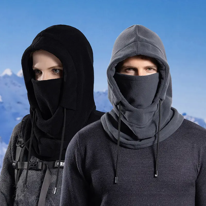 Winter cycling windproof hat, women's outdoor sports warm hood, men's ski face mask, neck warmer all-in-one hat