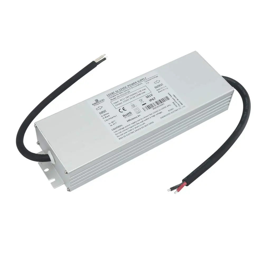 12V AC to 12V DC Converter Rectifier 120W Low Voltage Transformer IP67 Outdoor 12 Volt AC to DC LED Driver for LED Landscape Lights, House Number