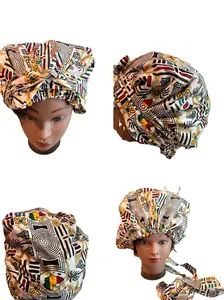 African Ankara Decorative Bonnets - Vibrant Stylish Headpieces in Rich Colors & Patterns for Hair Protection & Cultural Expression