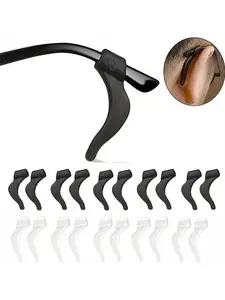 20 Pcs Soft Comfortable Anti-Slip Eyeglass Ear Hooks, Glasses Grips, Durable Plastic Material, Ideal for Sports & Daily Use, Non-Sensitive Accessories