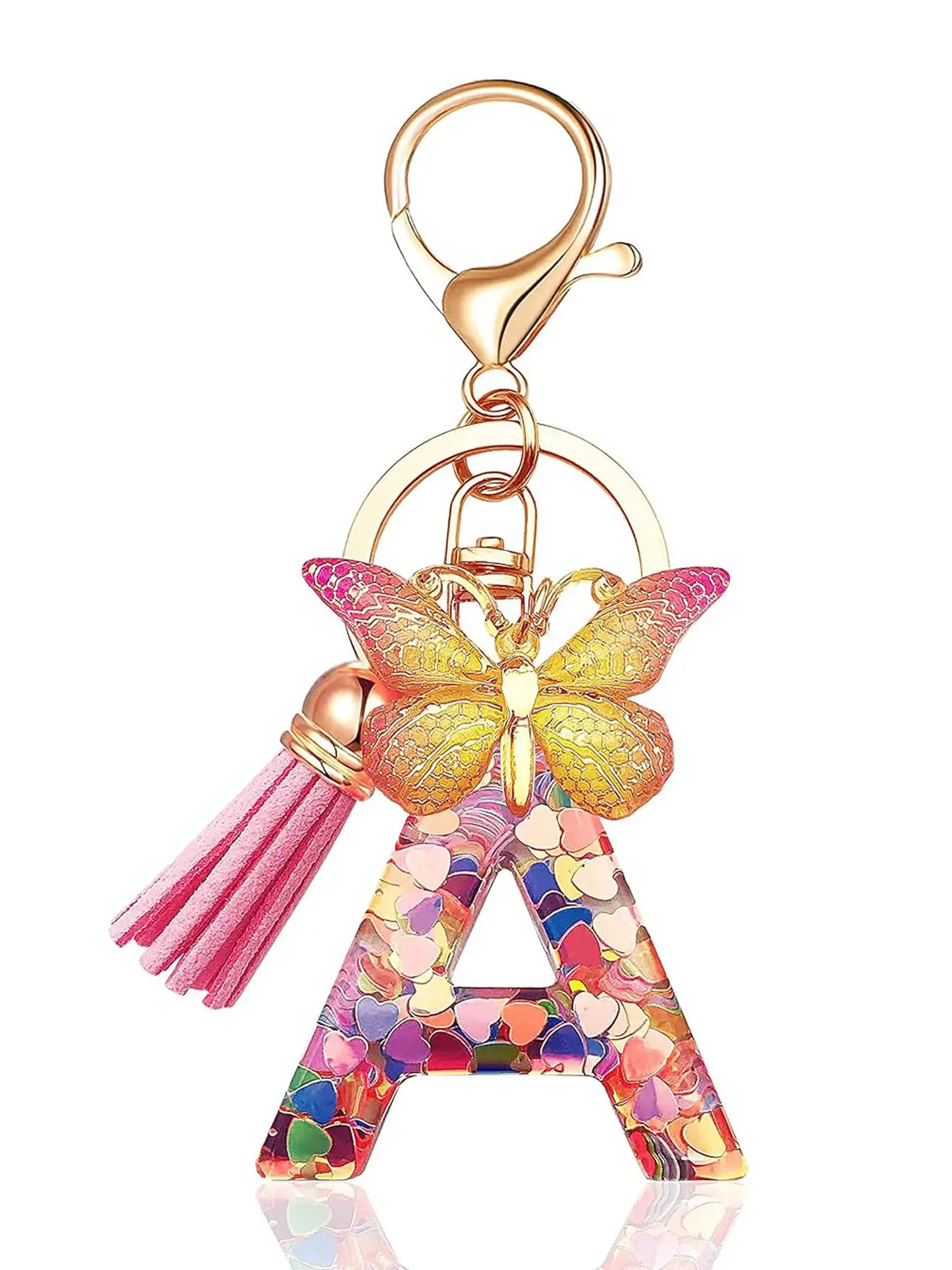 Colorful Butterfly Design Keychain, Cute Letter & Tassel Design Keychain for Women & Girls, Fashion Accessories for Daily Decoration