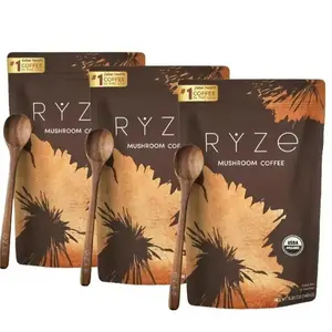 USDA Organic RYZE Mushroom Coffee - USA-Grown Instant Healthcare Dietary Supplement with 6 Adaptogenic Mushrooms, MCT Oil, Lion's Mane, Turkey Tail, Vitamins for Energy & Focus - 30 Servings