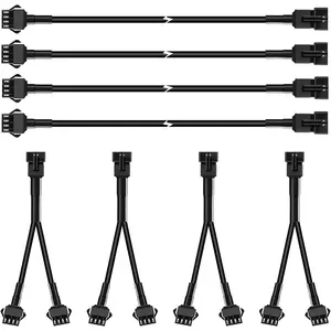 4PCS 40 inch 4Pin Extension Cords and 4PCS 2-Way Splitters for LED Motorcycle ATV Trikes Golf Car Light Multi-Color Neon Strip Trucks Rock Lights
