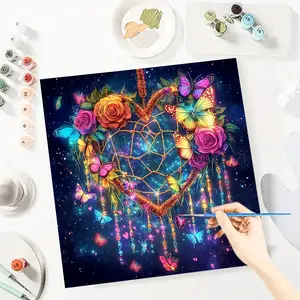 Wind Chime Paint by Numbers for Adult,Paint by Number Kit for Beginners,DIY Acrylic Paint Canvas Painting Kits Art ,Home Wall Decor Gift for Her, 20x20 inch(Without Frame)