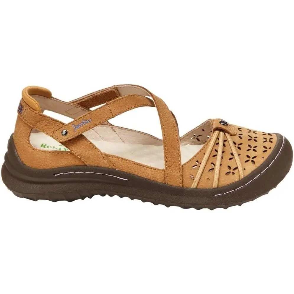 Jambu Pine Women's Mary Jane Casual Comfort Shoes, Taupe, Size 9