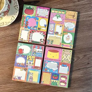 Vintage Cute Sticky Notes Paper, Non-Sticky Sushi & Ice Cream Design, Detachable Memo Pads for Diary and Notes, Random Styles Pack