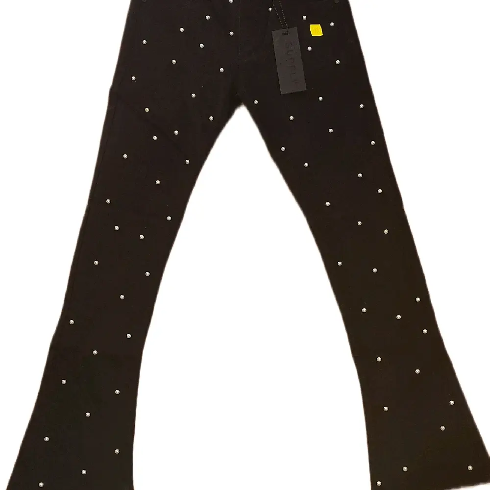 Supply Stacked Jeans w/ Pearls Denim