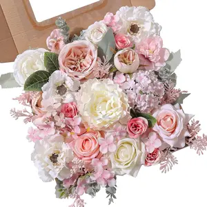 Artificial Flowers Combo Silk Mix Fake Flowers Leaf for DIY Wedding Bouquets Floral Centerpieces for Tables Party Teenager Shower Home Decorations(Pink White) - Home Improvement.