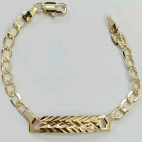 Bracelet fashion style new design ID Cuban link style 7"inches gold-plated