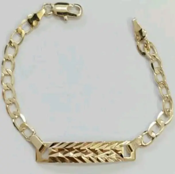Bracelet fashion style new design ID Cuban link style 7"inches gold-plated