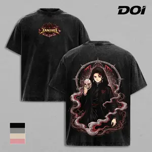 Tanjiro Kamado Demon Slayer Dark Aura Anime Graphic Tee, Vintage Washed Shirt, Blood Mark Tanjiro Design, Japanese Manga Aesthetic, Unisex Streetwear Heavyweight Cotton Tee, Gift for Demon Slayer Fans