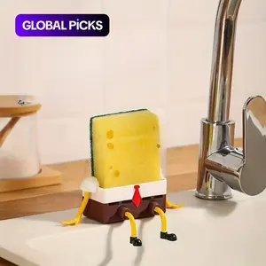 Cartoon Sponge Holder, 1/3 Counts Lovely Lightweight Plastic Sponge Storage Drain Rack, Home Organizer for Bathroom Dormitory Hotel, Soap Dish