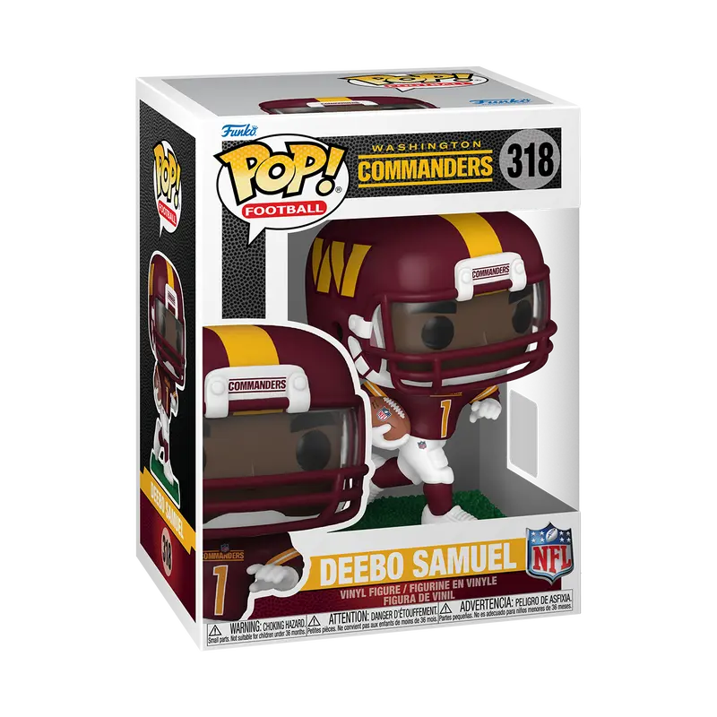 Funko Pop! Washington Commanders - Deebo Samuel (Burgundy & White Uniform) #318 Collectible Pop Vinyl Figure