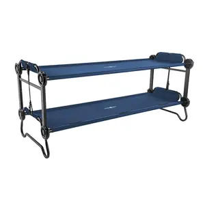 Disc-O-Bed Large Outdoor Convertible 2 Person Portable Camping Bunk Cots, Navy Disc-O-Bed Large Outdoor Convertible 2 Person Portable Camping Bunk Cots, Navy