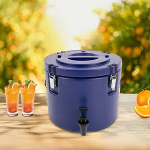 5.3Gal Insulated Beverage Dispenser Coffee Juice Water Insulated Dispenser with Faucet Hot and Cold Drink Server for Cafes Buffets Restaurants Camping,About 10-16H (Blue)