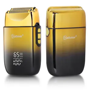 Hatteker Dual Blade Electric Shaver, USB Rechargeable Men's Head Shaver with LCD Display, Wet and Dry Use, Cordless Waterproof Shaver, Great Christmas Gift, Cordless Portable Shaver