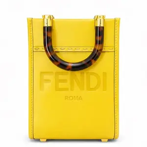 Pre-owned FENDI Leather Tote Bags Mini Tote Bag Yellow