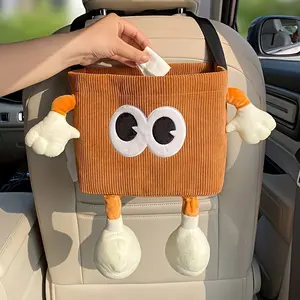 2-in-1 car trash can and tissue rack - polyester fiber, car interior accessory, car parts umbrella storage box, Car Backseat Organizer