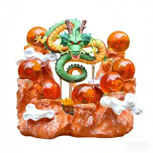 QLZ resin dragon ball figurine dragon ball statue set with crystal ball+gift box display stand for commercial Halloween Christmas holiday.