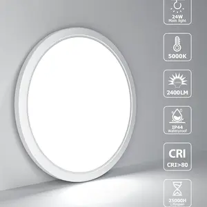 4PACK LED Flush Mount Ceiling Light Fixture Black, 9Inch 24Watt, 5000K Daylight Light, Ultra Slim Flush Mount Ceiling Lamp for Living Room, Dining Room, Hallway,NOT-DIMMABLE