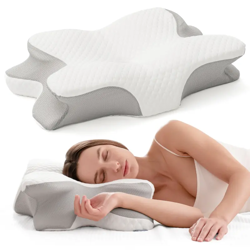 Alcedo Cervical Pillow for Cozy Sleep, Odorless Ergonomic Contour Memory Foam, Orthopedic Bed Pillow for Side, Back, and Stomach Sleepers