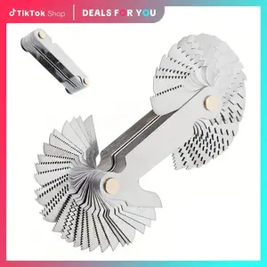 Alloy Thread Gauges - Dual Standard And Imperial Measurements, Hand Held Precision Tool With Ergonomic Ribbed Handle & Dealsforyoudays