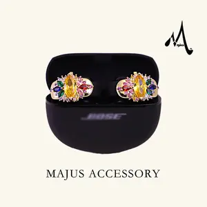 Clip On Earrings for Bo-se earbuds (Not incloud Earbuds )Headphones Accessories Elegant and Fashion Colorful Earbuds Decoration for Women 1Pair