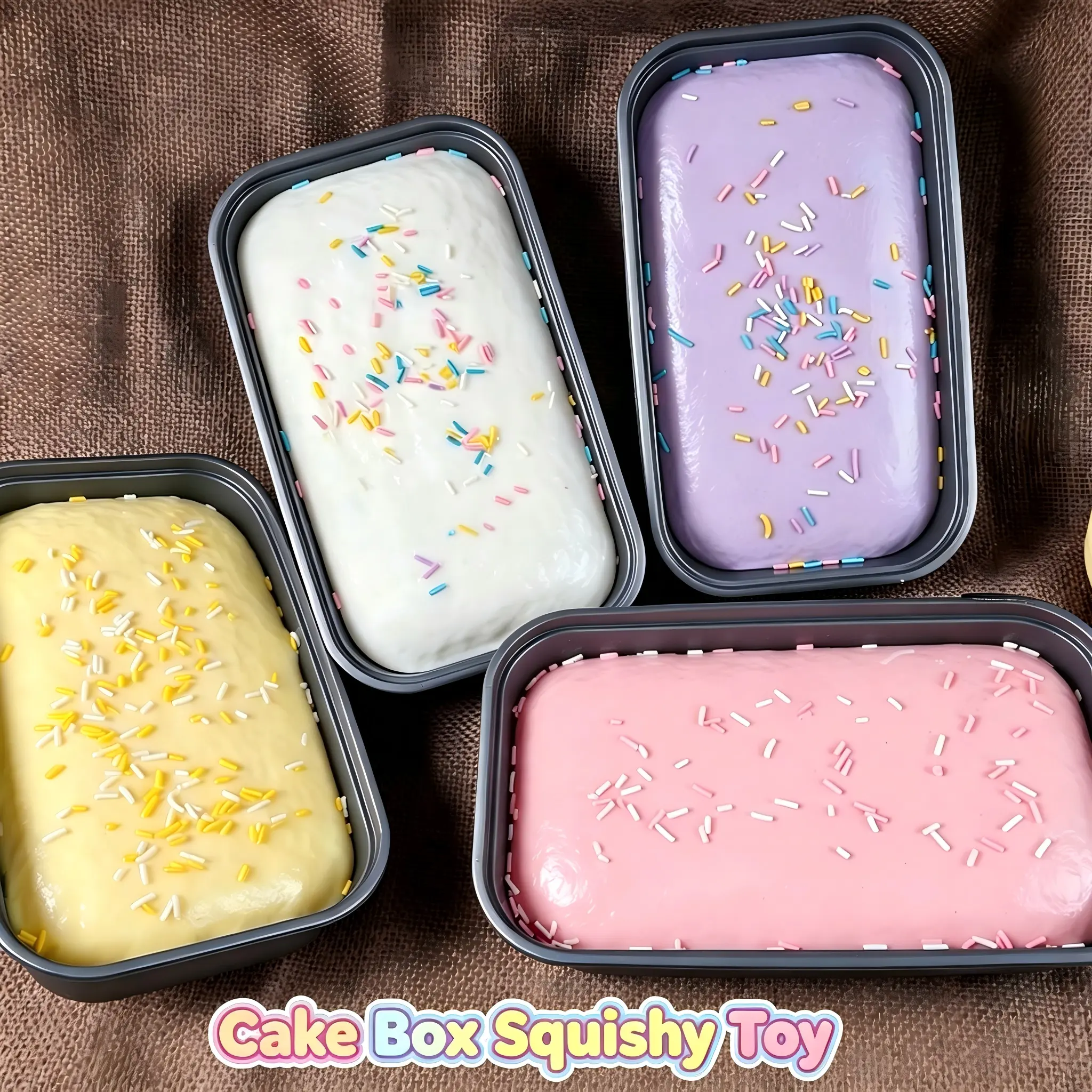 Viral Taba Squishy Boxed Taro Mousse Cake, Ultra Fluffy Slow Rise Squish Toy, ASMR Stress Relief Fidget Squeeze Toy for Teens & Adults