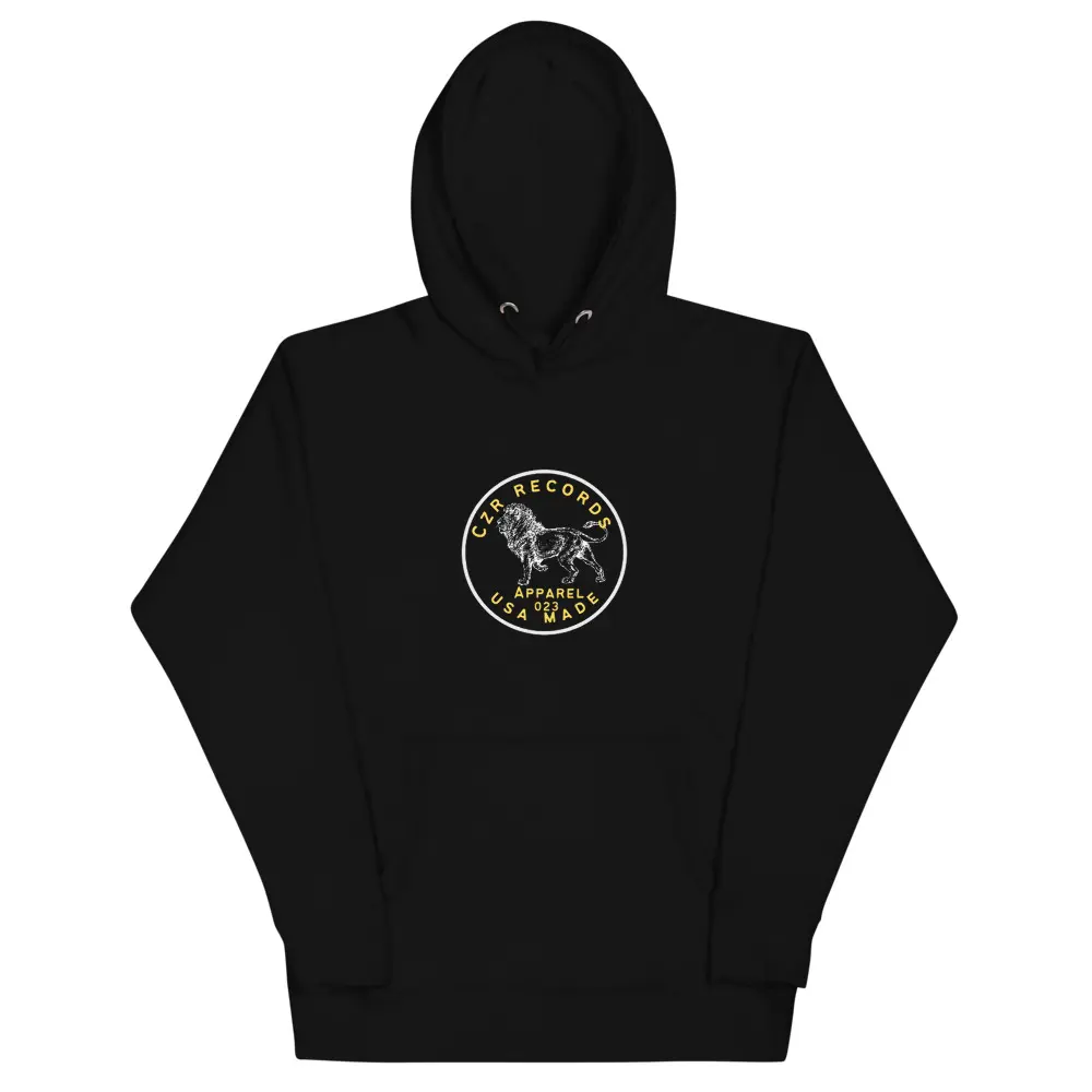 CZR RECORDS Apparel - Streetwear Men's Dime Yellow Font Hoodie with Front Pouch Pocket Menswear Classic Cotton Tops Sweaters