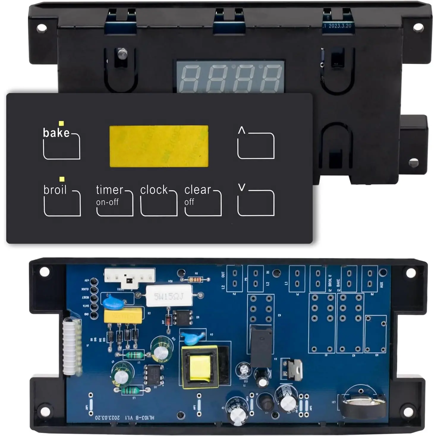 5304518661 316455410 Oven Range Control Board for Frigidaire Kenmore oven Stove Board Oven Range Stove Clock Control Board AP6886161 316222800 316222802 (Blue board)