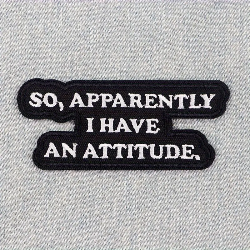 2pcs Embroidered Iron-On Patch - "So, Apparently I Have An Attitude" - Cartoon Themed Applique for Clothing, Denim, and T-Shirt Decoration - Adhesive Sticker Badge for Hats and Accessories
