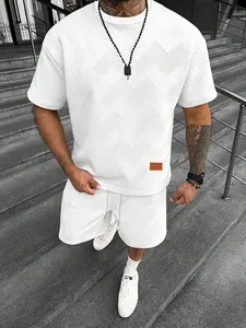 Summer Men's Short Sleeve T-Shirt and Shorts Set, Soft, Comfortable and Breathable, Ideal for Daily Casual Wear and Beach Parties