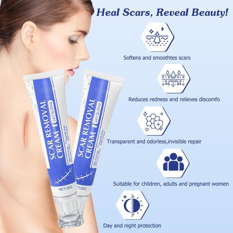 JAYSUNG Professional Scar Removal Cream Advanced Silicone Skin Repair Gel for Burn Acne Old Scar Removal Cream for Face & Body Fades Dark Scars 30g