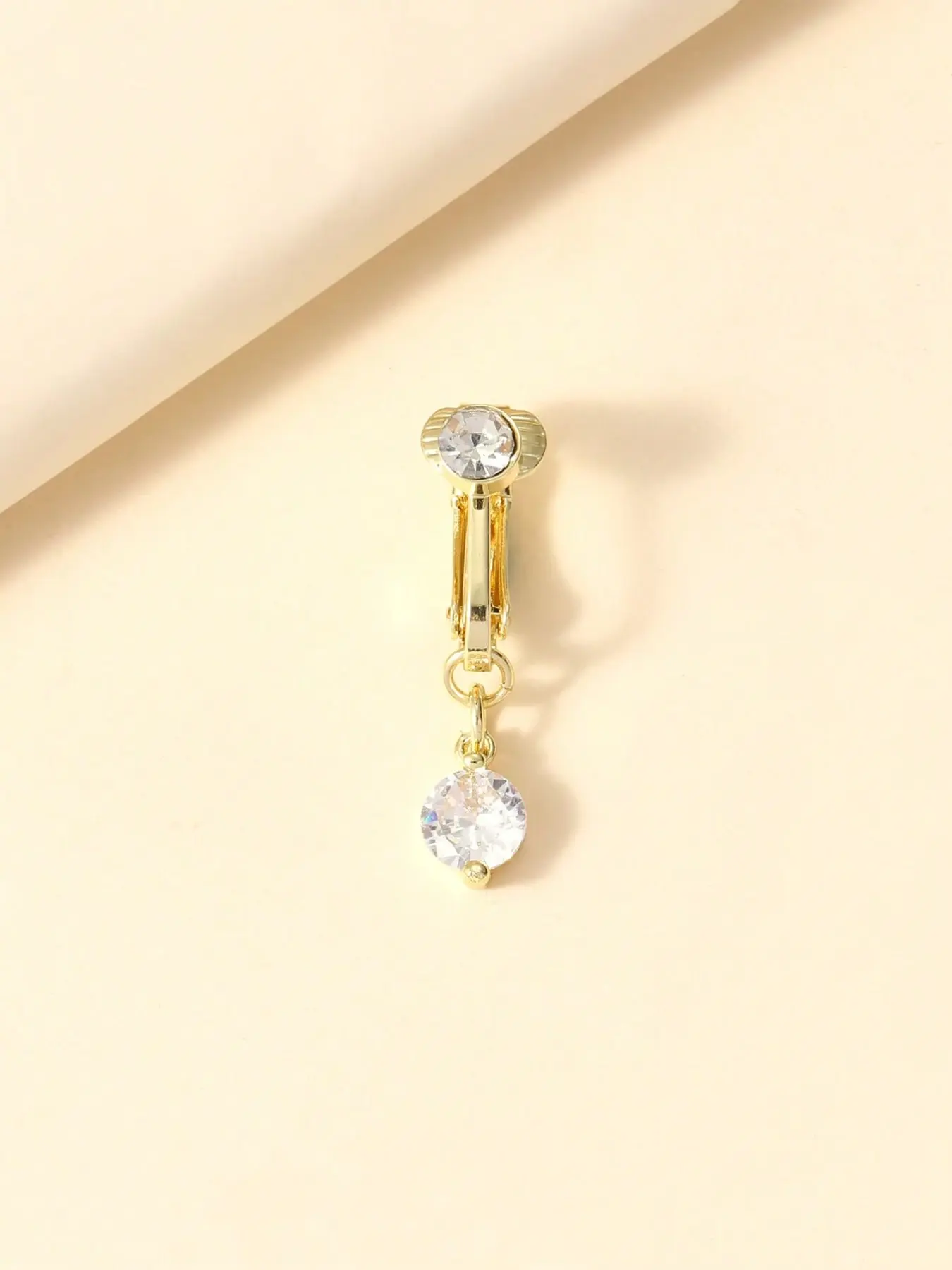 Fashionable & Versatile Simple Zirconia Fake Belly Ring, Elegant Heart Design, Copper Chain Material, All Seasons Jewelry, Belly Button Rings, Navel Ring, Body Jewellery, Body Piercing Jewelry