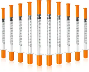 0.5mL Precision Laboratory Measuring Syringe, 31G 5/16 Inch, Liquid Dispensing Tool, 100 Pack