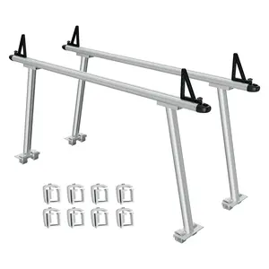 【GARVEE】71" Aluminum Ladder Truck Rack with 800lbs Capacity, Includes 8 Non-Drilling C-Clamps, Heavy Duty Two-Bar Set for Secure Truck Bed Use